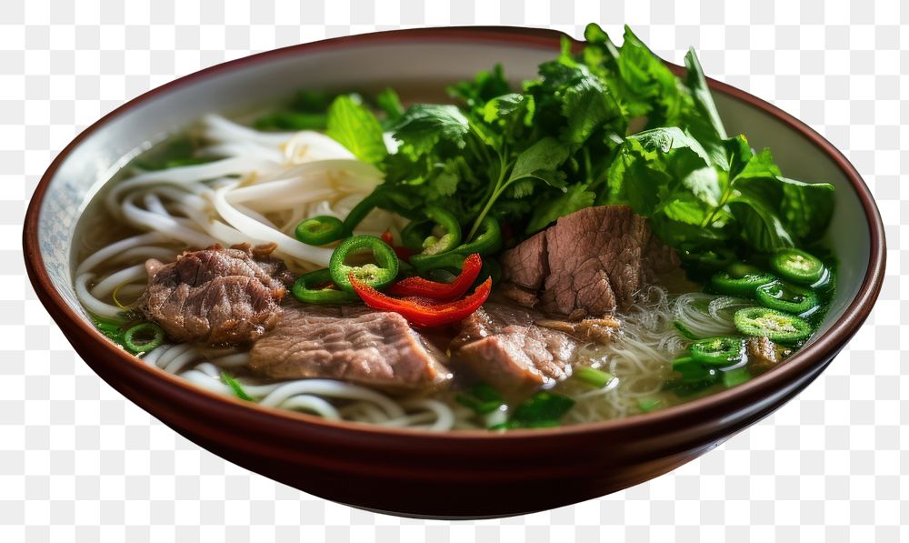 PNG Extreme close up of Vietnam Pho food table soup.