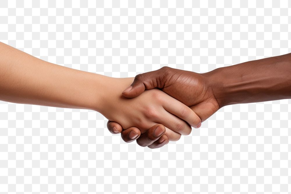 PNG Joining hands handshake adult white background.