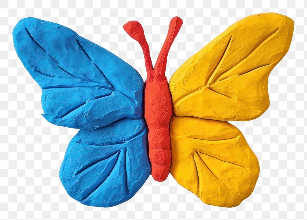 PNG  Plasticine of butterfly craft art representation.