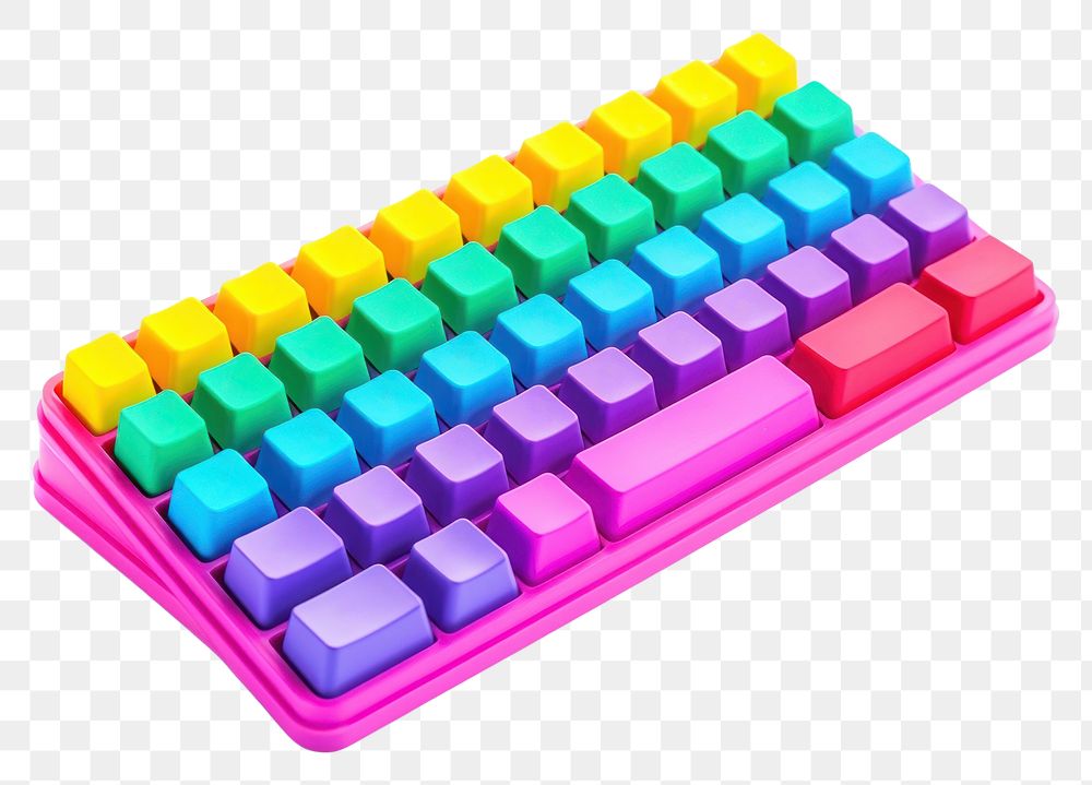PNG Keyboard computer white background vibrant color.