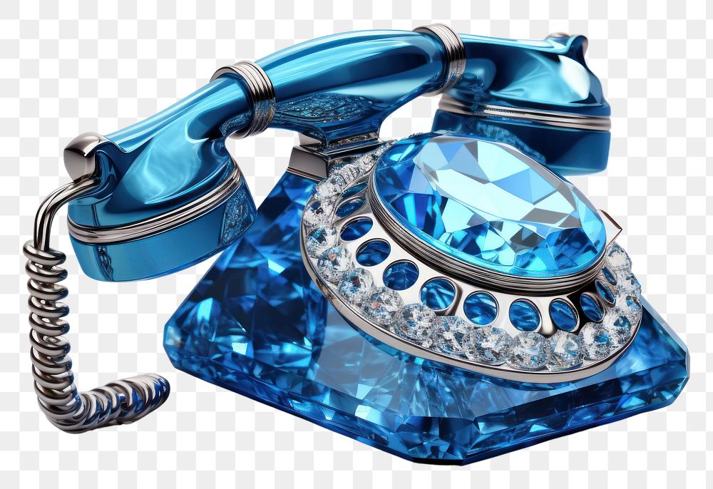 PNG  Old phone shape gemstone jewelry white background.