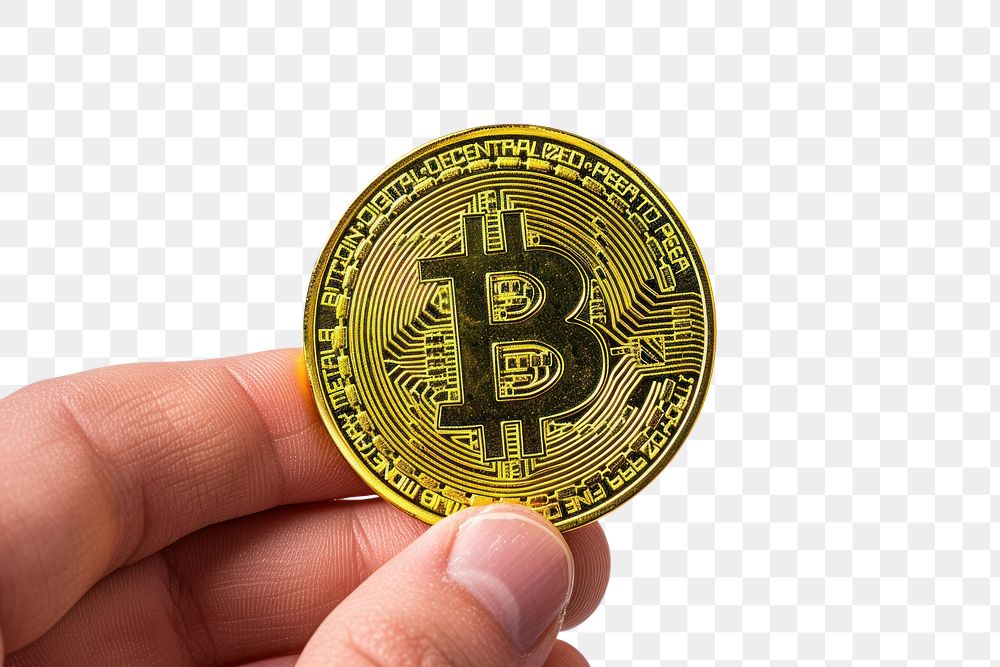 PNG Bitcoin money hand currency.