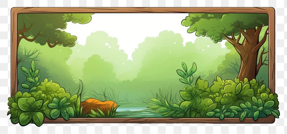 PNG Cartoon panel landscape outdoors nature.