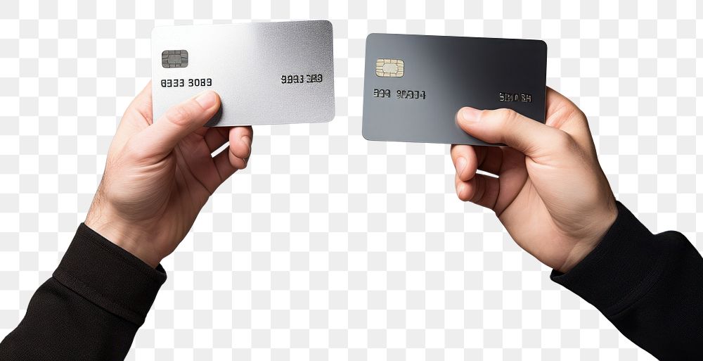 PNG  Credit cards holding hand technology. AI generated Image by rawpixel.