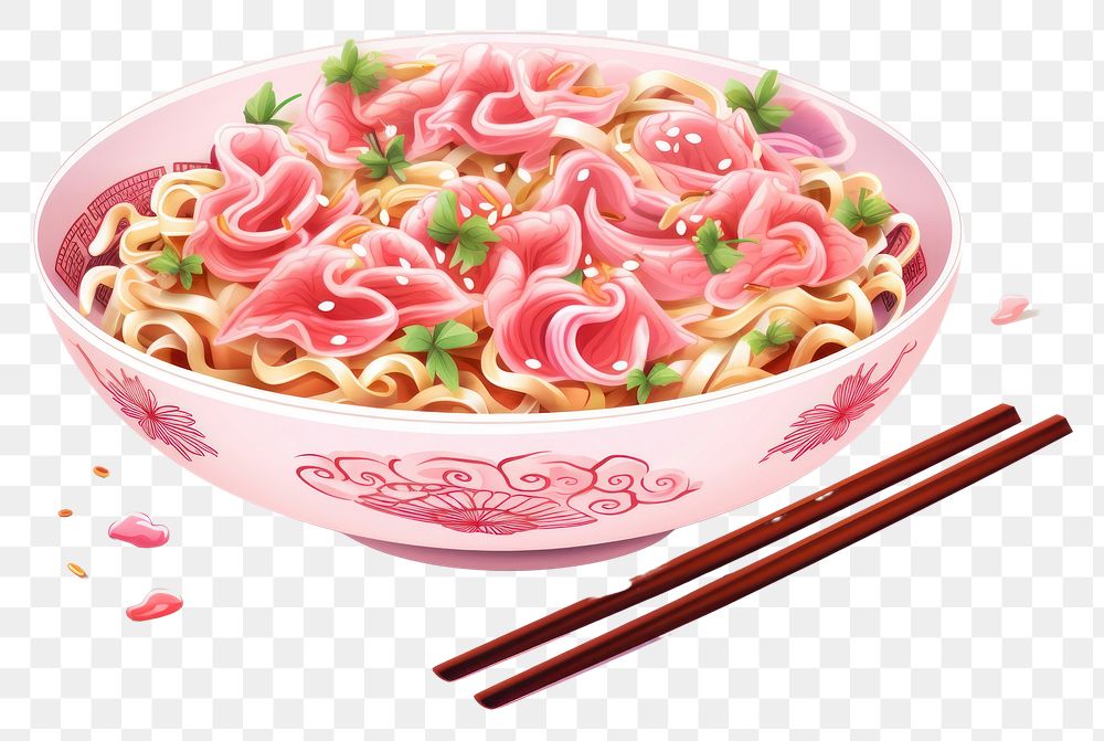 PNG Dan dan noodles chopsticks food bowl.