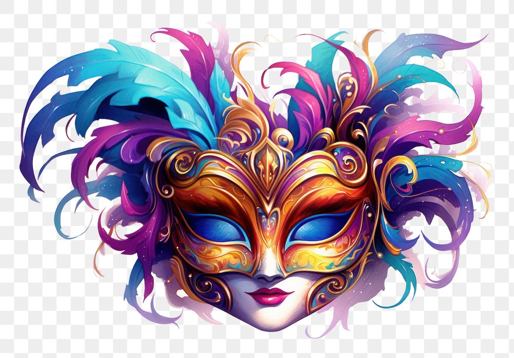 PNG Mardi gras carnival paint mask.