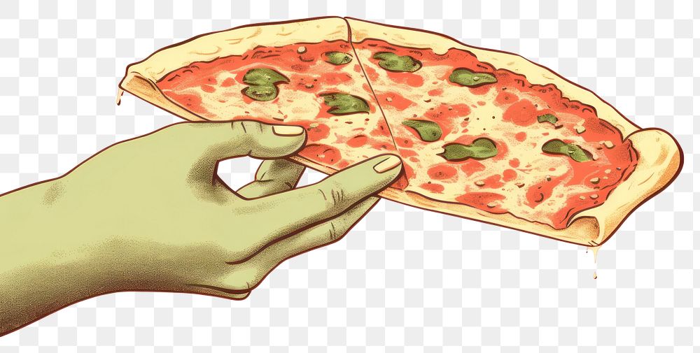 PNG  Pizza holding food hand.
