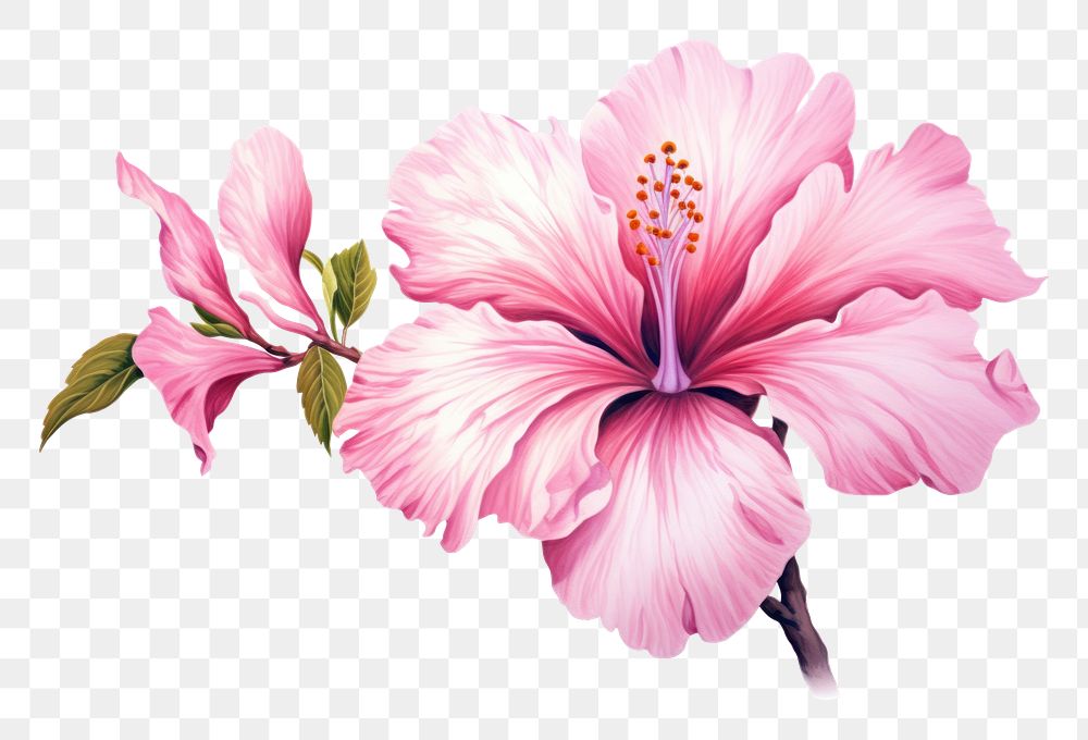 PNG Pink flower hibiscus blossom plant.