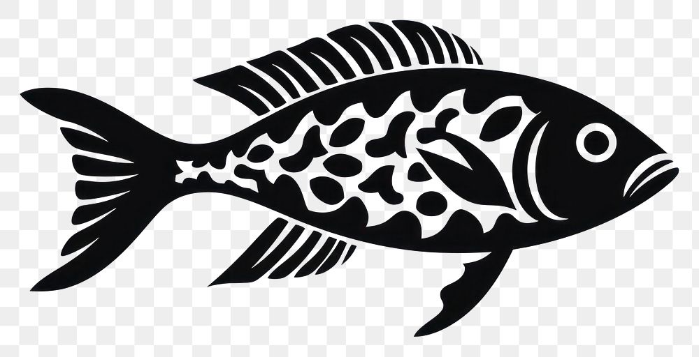 PNG Silhouette fish drawing animal.