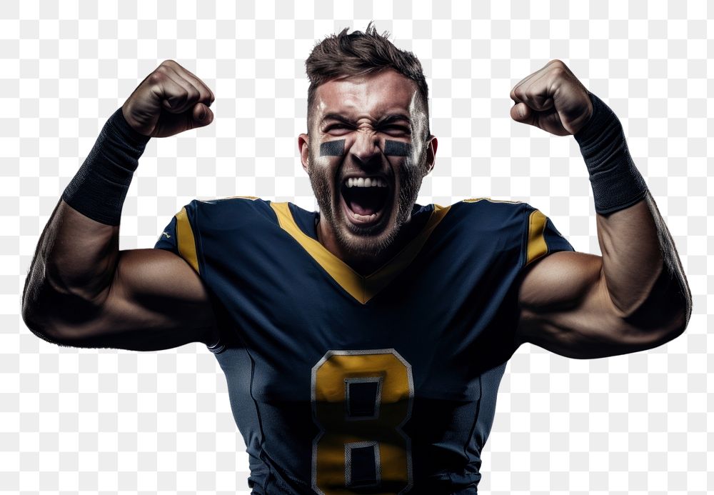PNG American football player shouting portrait adult.