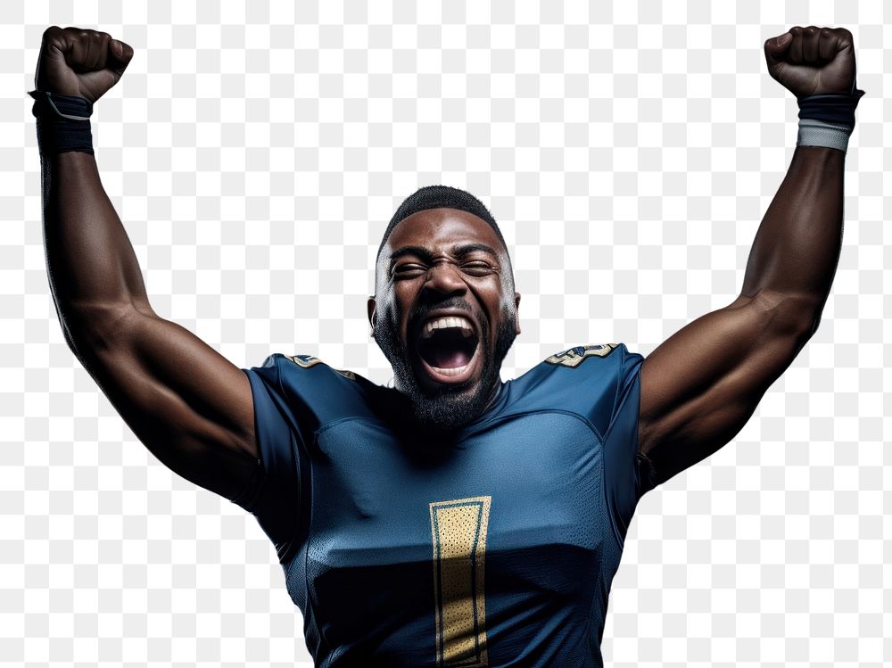 PNG American football player shouting portrait adult.