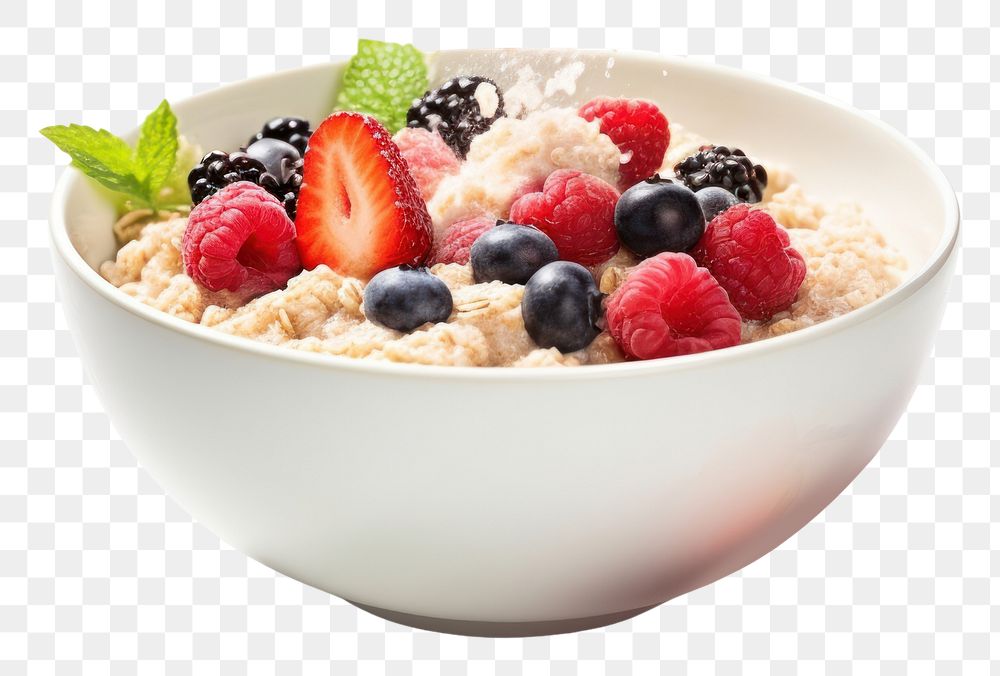 PNG  Oatmeal breakfast spoon bowl. AI generated Image by rawpixel.
