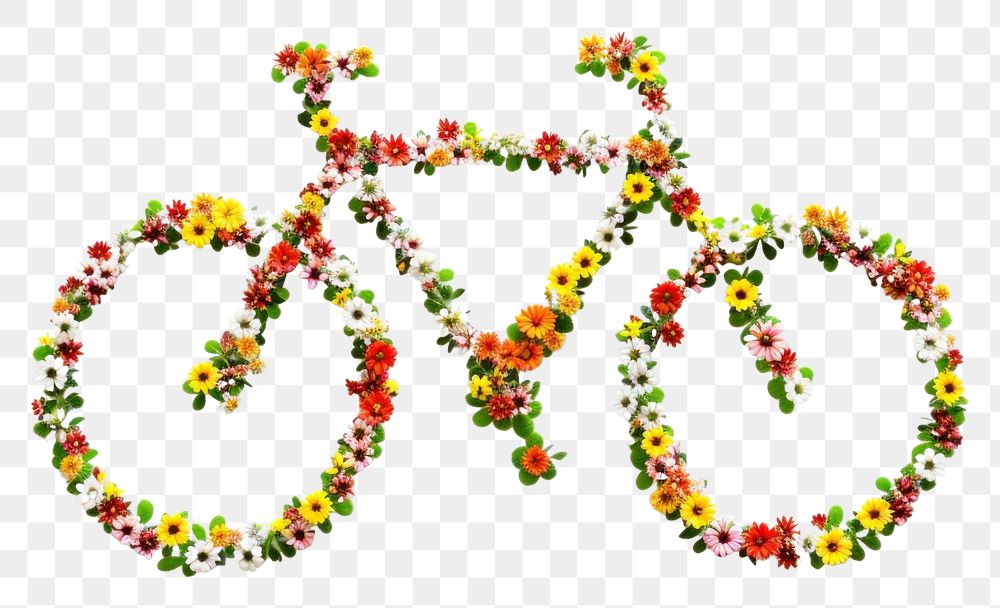 PNG Flat flower bicycle icon shape plant accessories accessory.