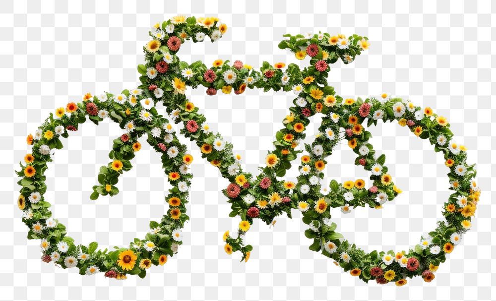 PNG Flat flower bicycle icon shape plant accessories accessory.