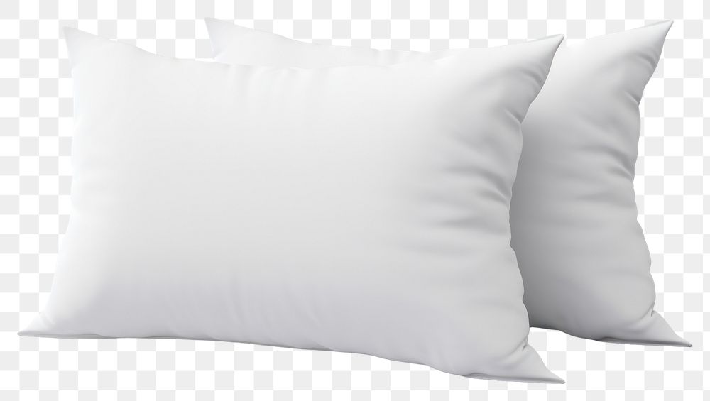 PNG Two white pillows stacked cushion white background comfortable. AI generated Image by rawpixel.