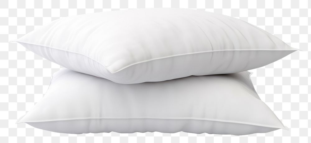 PNG Two white pillows stacked cushion white background comfortable