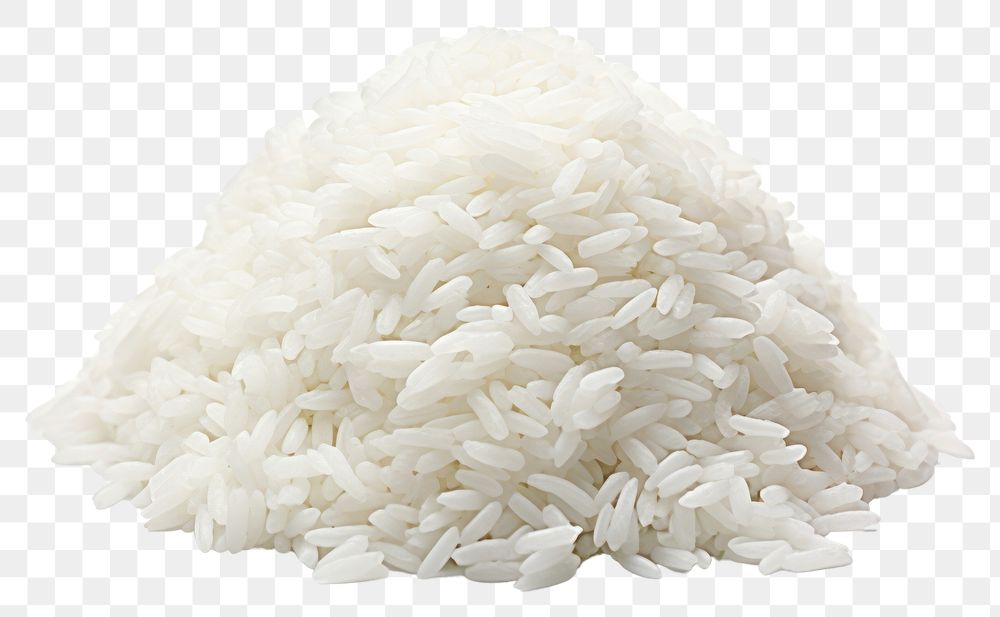 PNG Small pile of fresh white rice food white background medication. AI generated Image by rawpixel.