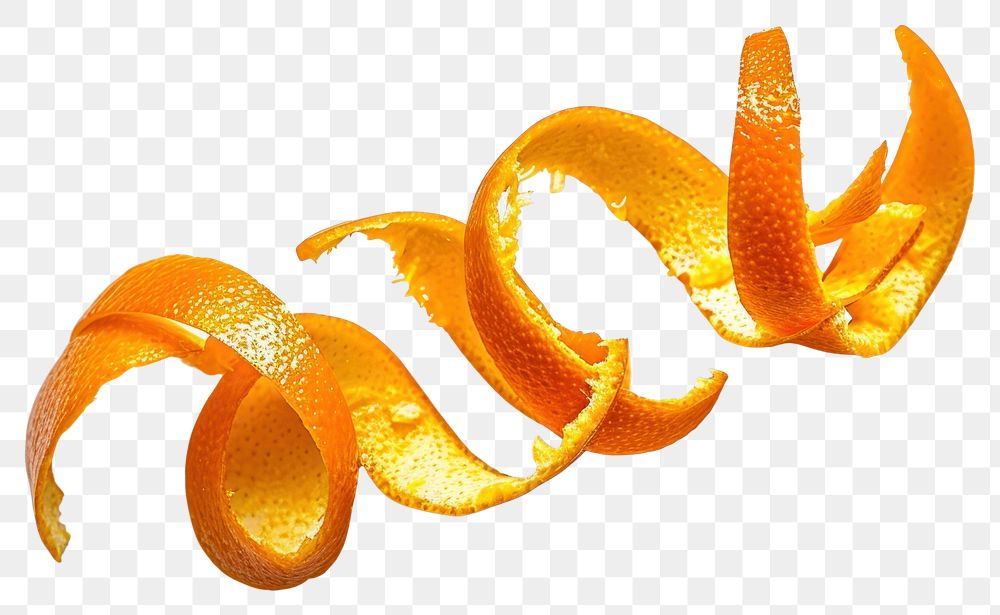 PNG Spiral orange peel plant food white background. AI generated Image by rawpixel.