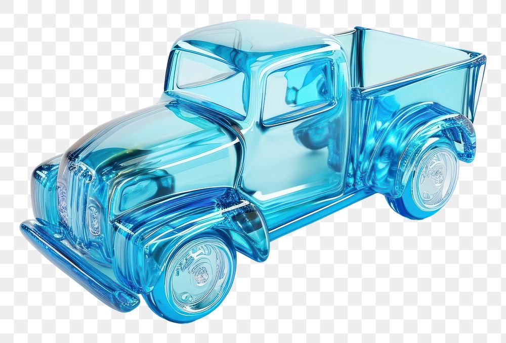 PNG Truck shape glass toy white background.