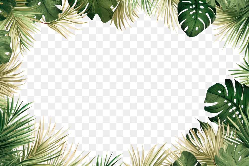 PNG Palm leaves border outdoors pattern nature.