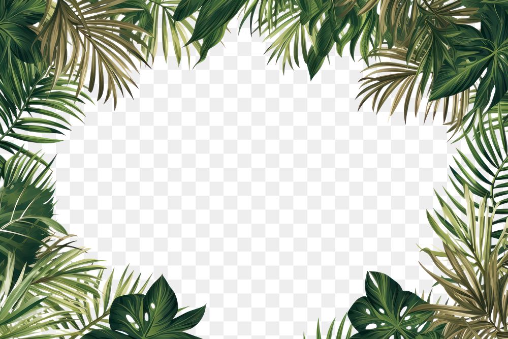 PNG Palm leaves border outdoors nature forest.