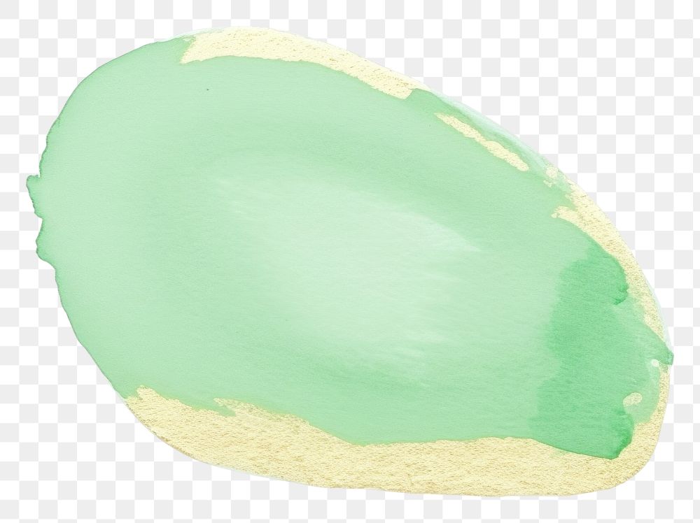PNG Melon green tone abstract shape jewelry paint white background.