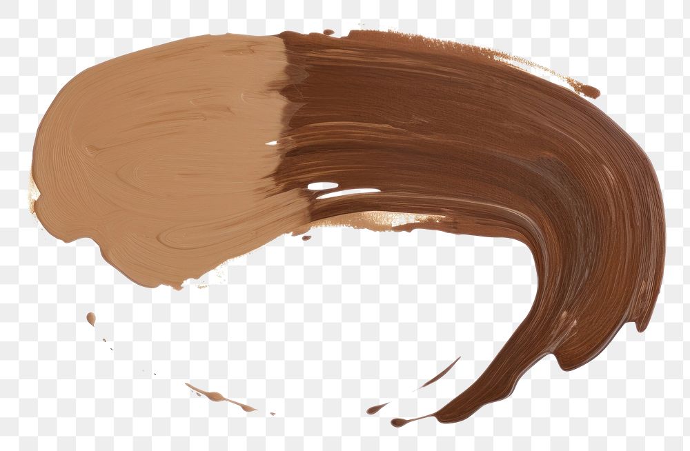 PNG Brown abstract shape brush paint white background.