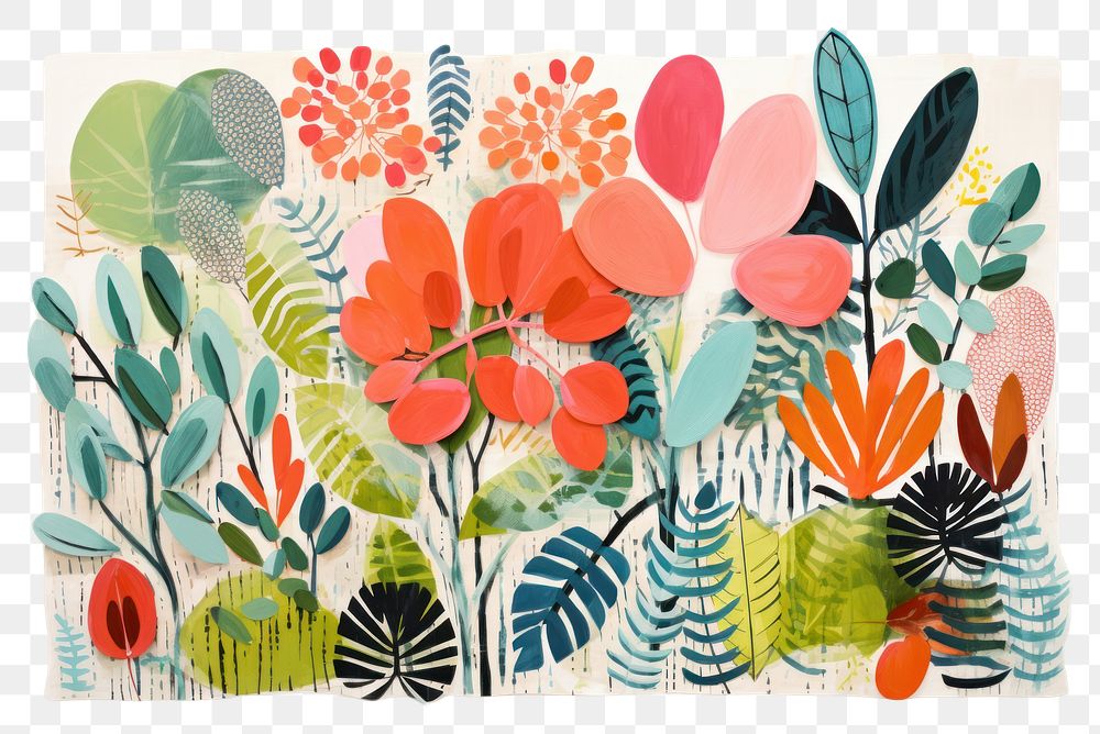 PNG Plant painting backgrounds pattern.