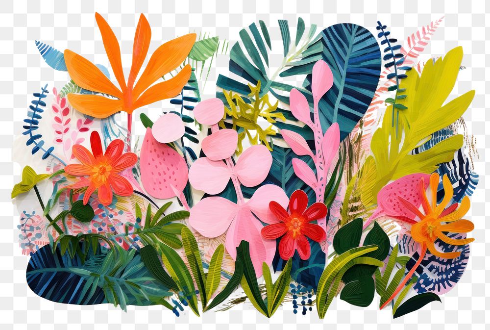 PNG Plant painting pattern flower.