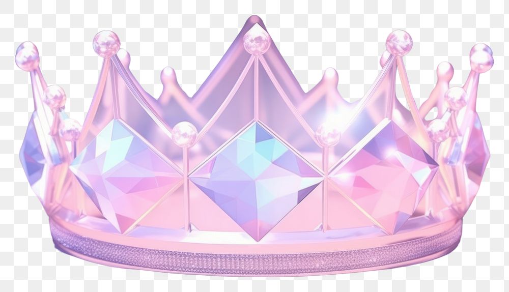 PNG Crown holography tiara illuminated celebration.
