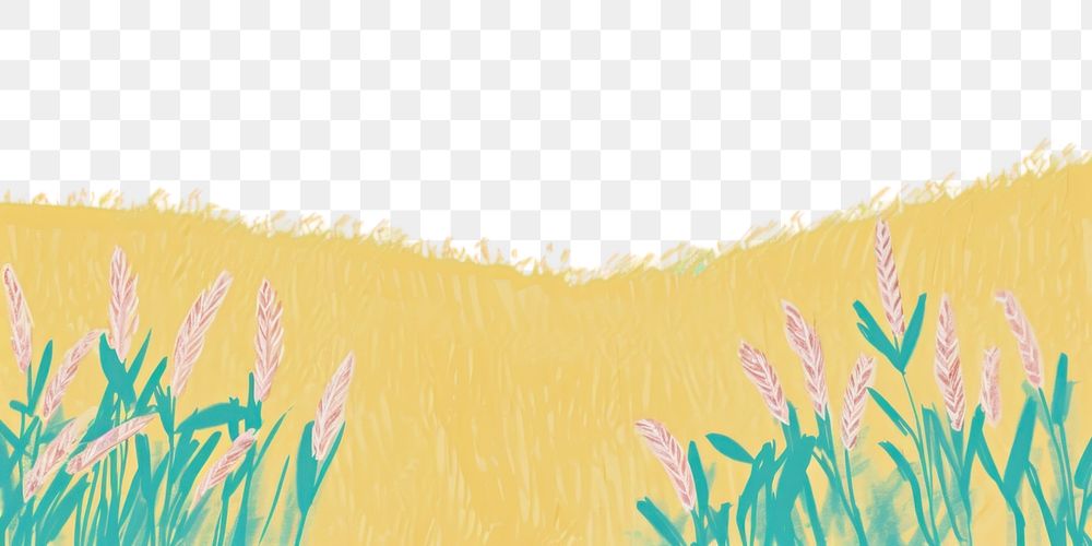 PNG Cute Field of barley illustration painting outdoors nature.