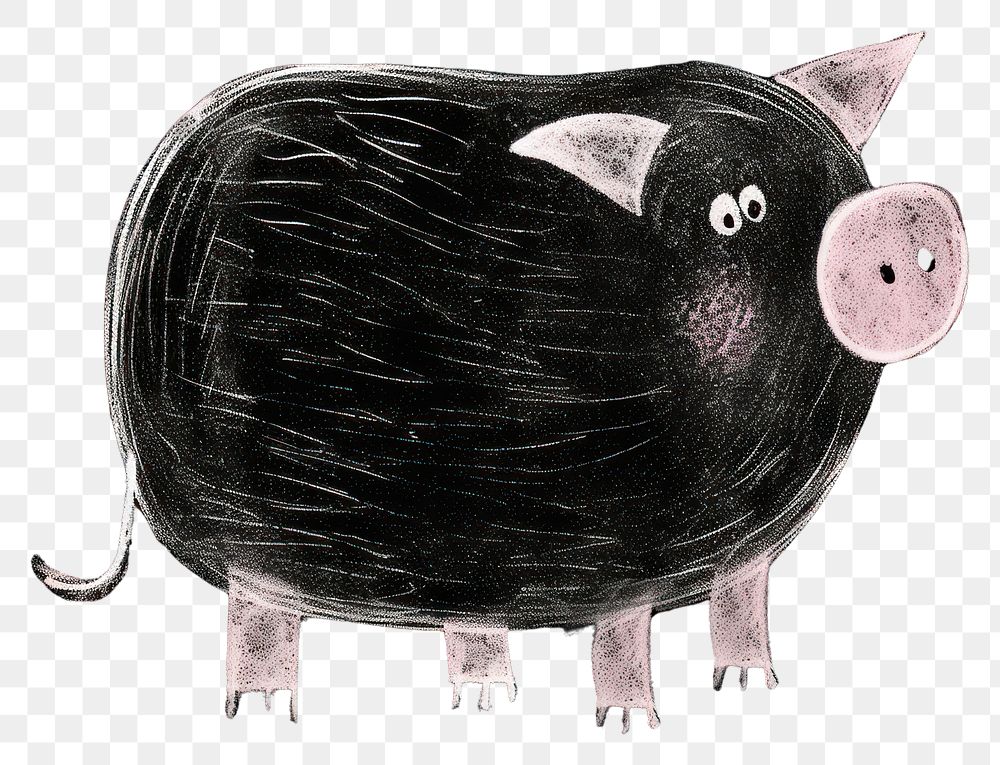PNG  Pig animal mammal black.