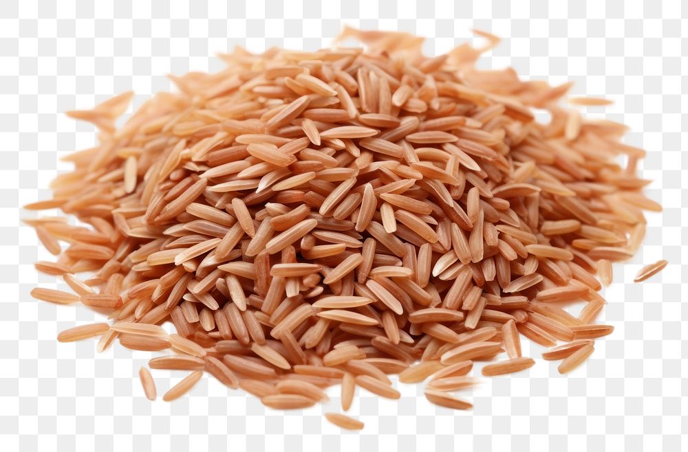 PNG  Rice brown food white background.