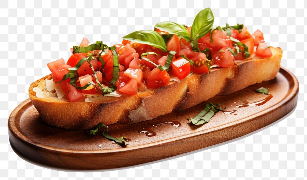 PNG  Bruschetta food meal white background.