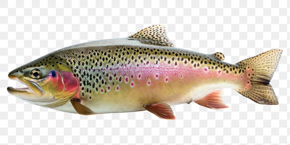 PNG  Rainbow trout animal fish white background.