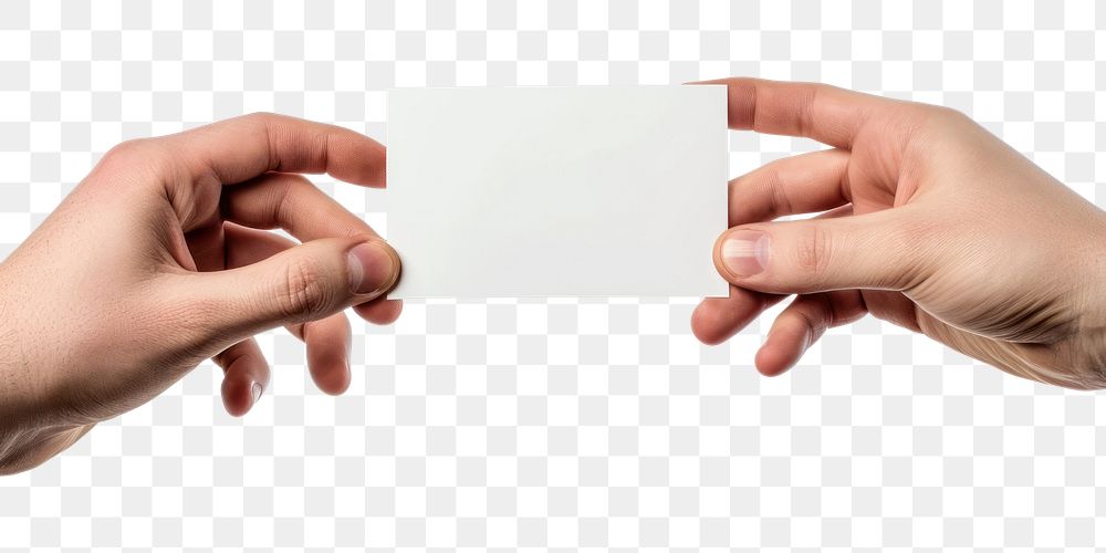 PNG  Hands sharing a blank card hand finger photo.