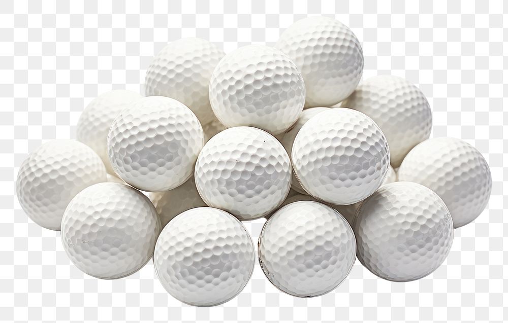 PNG  White golf balls sports pill white background.