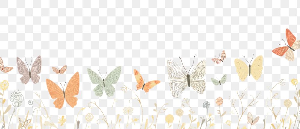 PNG Border illustration butterflies butterfly pattern animal.