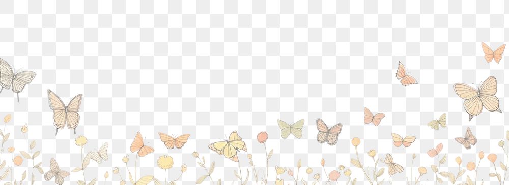 PNG Border illustration butterflies pattern backgrounds illustrated.