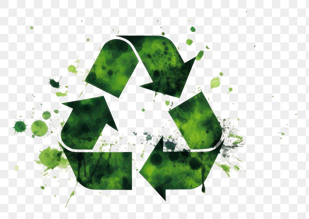 PNG Recycling symbol shape green.