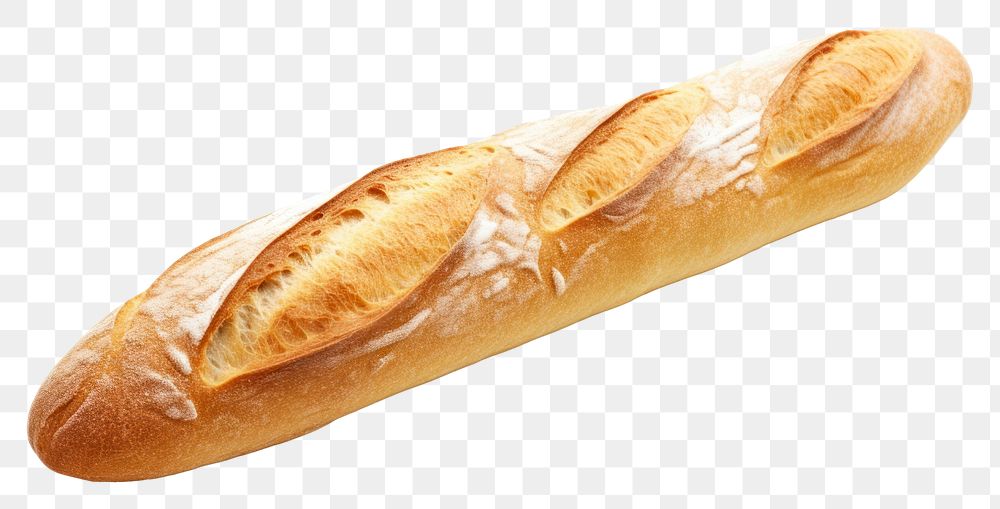 PNG  French baguette bread food white background.