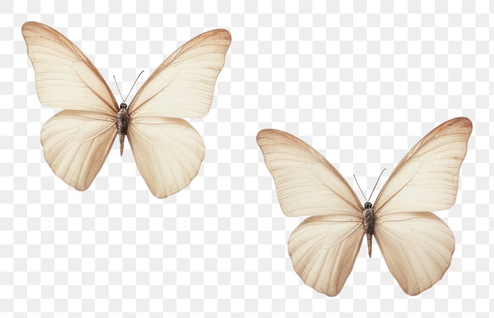 PNG Minimalist photography close up flat lay three white butterflies butterfly animal insect.