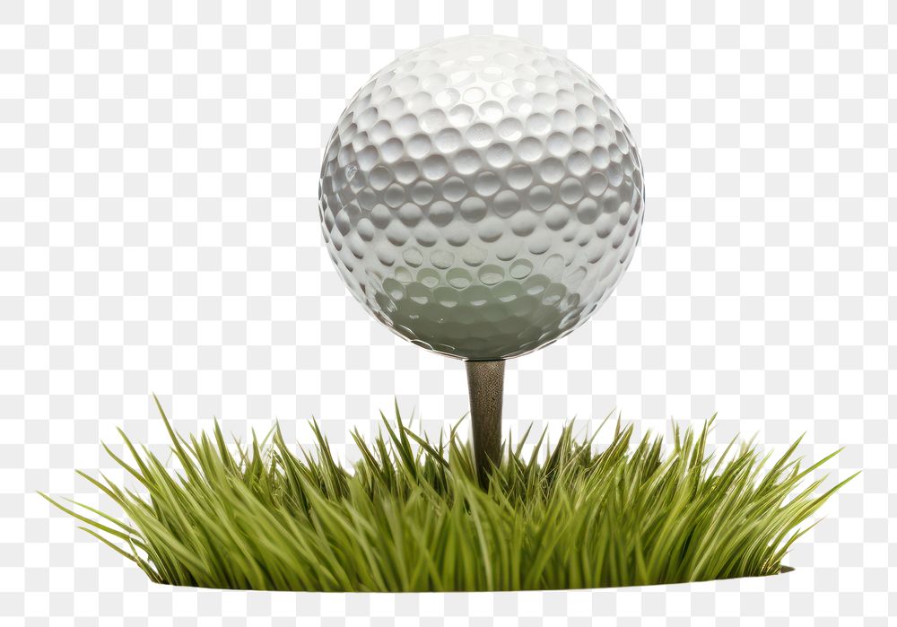 PNG  Golf ball sports grass white background.