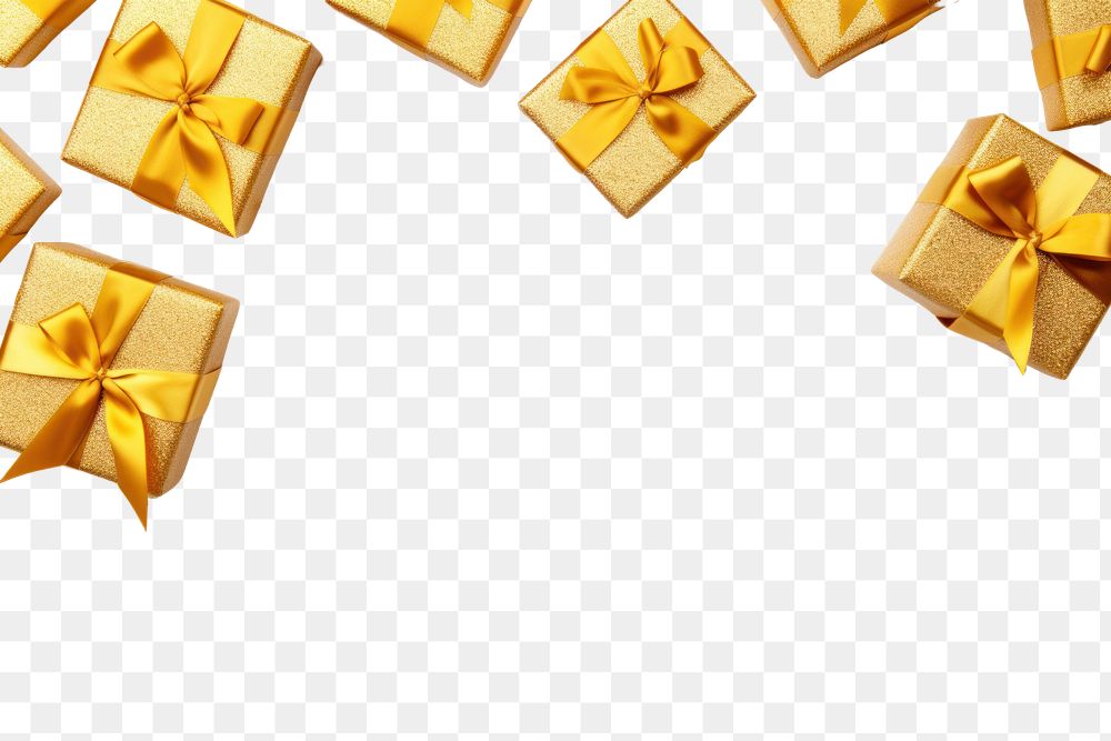 PNG Golden gift boxes backgrounds ribbon paper.