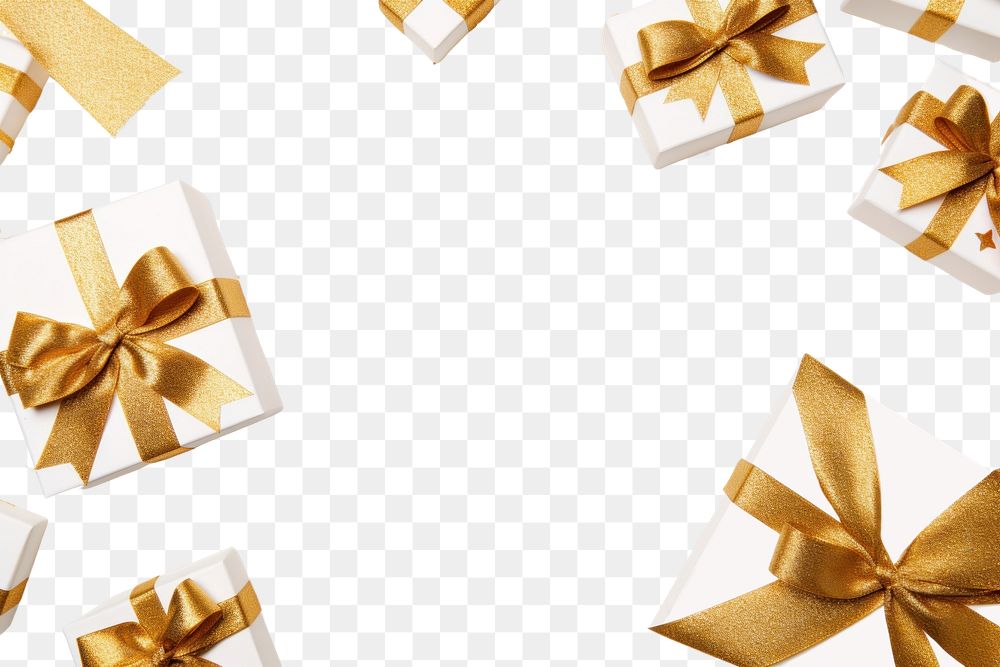 PNG Golden gift boxes backgrounds ribbon bow.