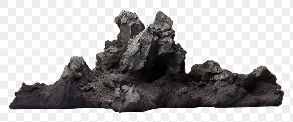 PNG Iceland volcanic rocks white background anthracite sculpture.