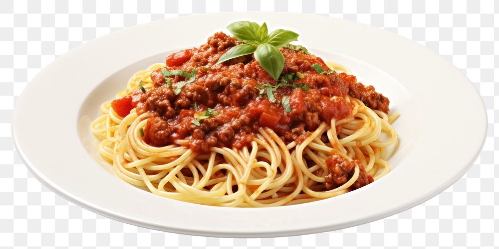 PNG Spaghetti pasta sauce plate food.