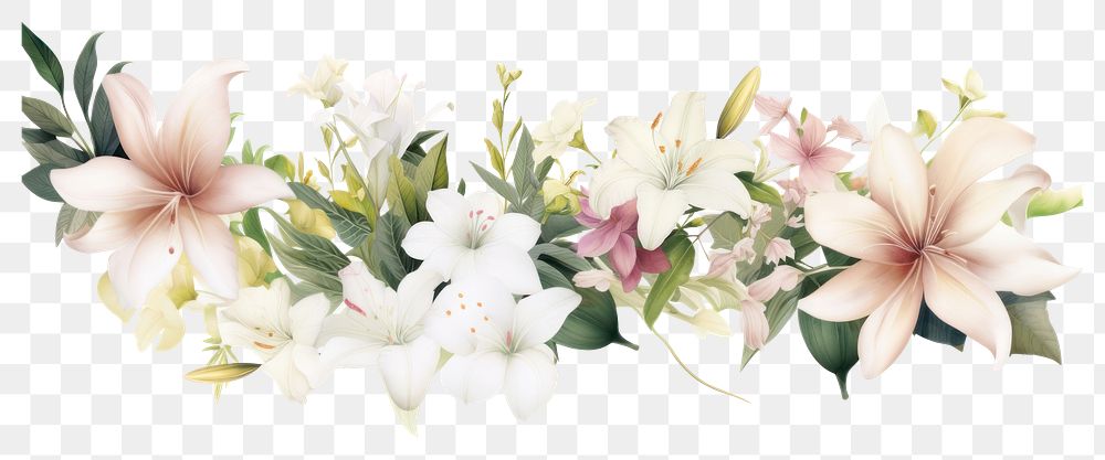 PNG White flowers mix blossom plant lily.