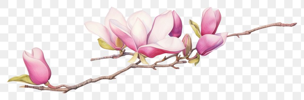 PNG Magnolia blossom flower plant.