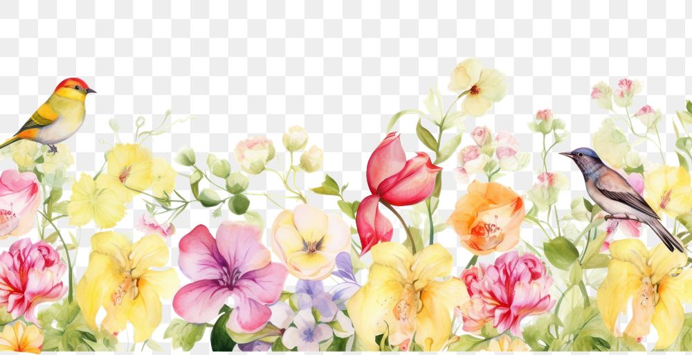 PNG Spring flowers with birds outdoors plant petal.